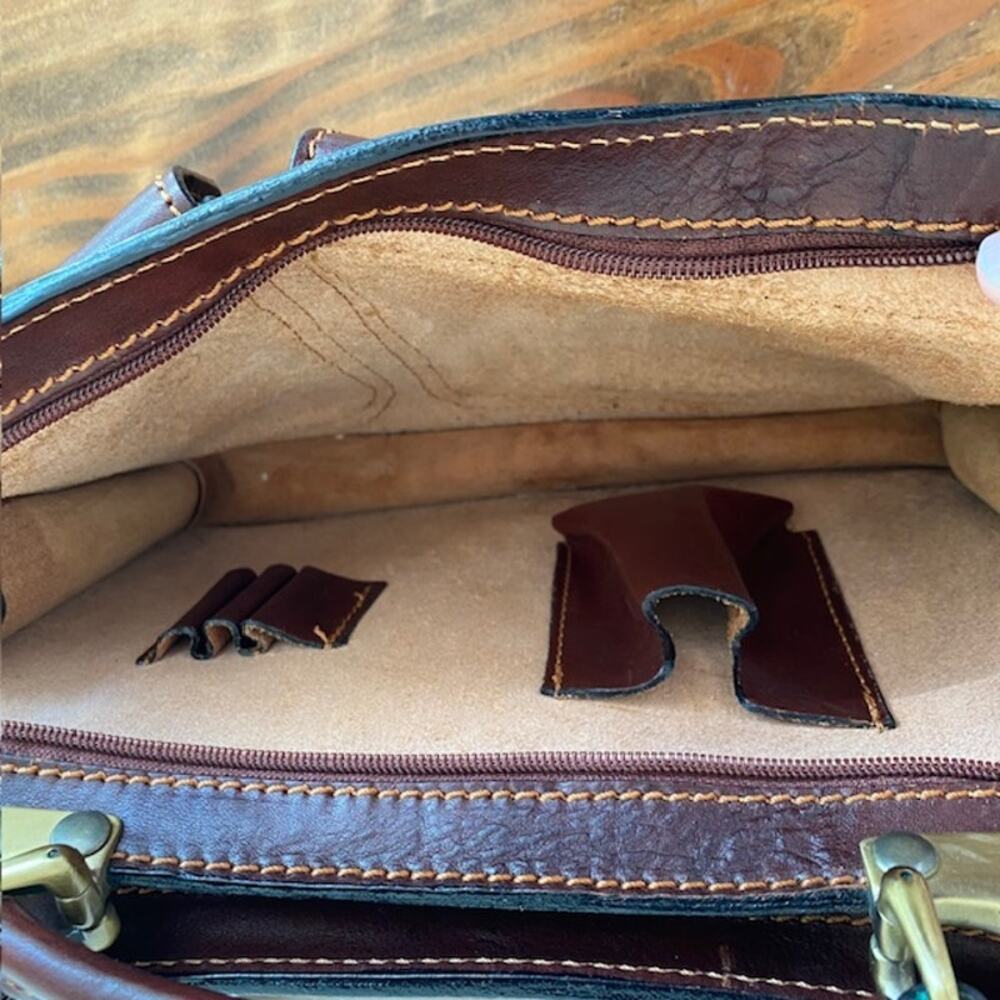 Mele 1880 Made in Italy Handmade Brown Leather Satchel - Picture 7 of 8